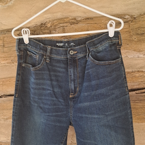 Old Navy Dark Wash 360 Stretch Built-In Tough High Waisted Slim Fit Jeans 20Plus - Picture 2 of 10